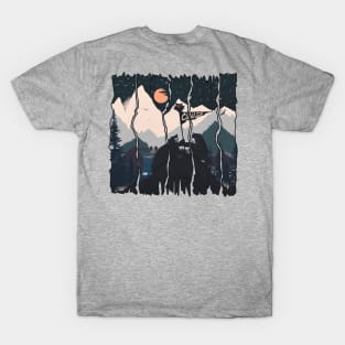 Orange Moon (Front and Back) T-Shirt